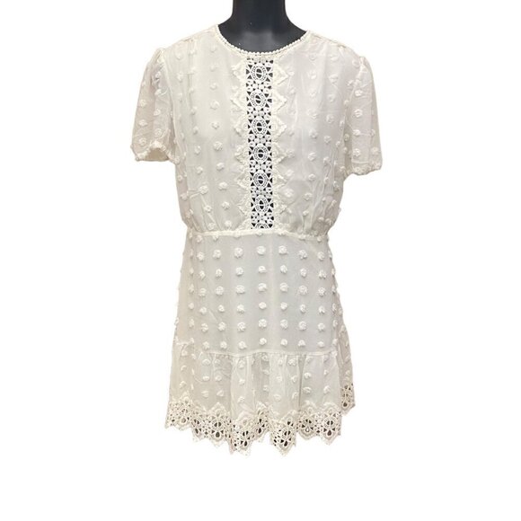 NEW Love X Design Fit and Flare Dotted Dress in Cream White Size XL - Picture 1 of 6